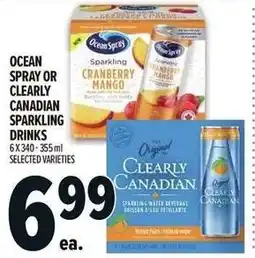 Metro Ocean spray or clearly canadian sparkling drinks offer