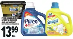 Metro Purex or sunlight detergent, finish or glad garbage bags offer