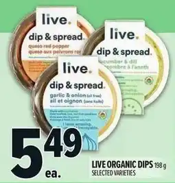 Metro Live organic dips offer