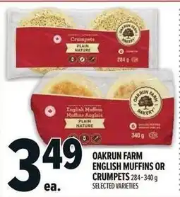 Metro Oakrun farm english muffins or crumpets offer