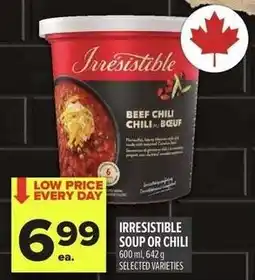 Metro Irresistible soup or chili offer