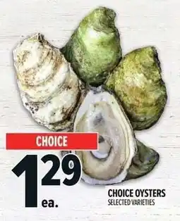 Metro Choice oysters offer