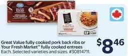 Walmart Great Value fully cooked pork back ribs offer
