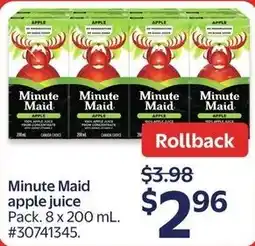 Walmart Minute Maid apple juice offer