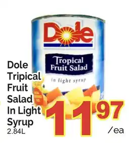 T&T Supermarket DOLE TRIPICAL FRUIT SALAD IN LIGHT SYRUP, 2.84L offer