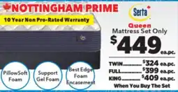 Surplus Furniture Nottingham Prime Tight Top Firm Queen Set W/ 2 Split Boxes offer