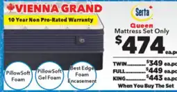 Surplus Furniture Vienna Grand Medium Pillow Top Queen Mattress Set offer