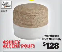 Surplus Furniture Sweed Valley Natural&White Pouf offer