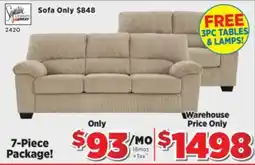 Surplus Furniture Simplejoy Sand Sofa/Loveseat set offer