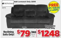 Surplus Furniture Mia Midnight Reclining Sofa offer