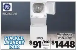 Surplus Furniture GE 27 Stacked Washer & Dryer offer