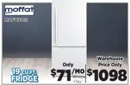 Surplus Furniture Moffat White 19 Cubic Foot Refrigerator offer