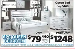 Surplus Furniture Derby Rustic White 6 Piece Queen Bedroom Set offer