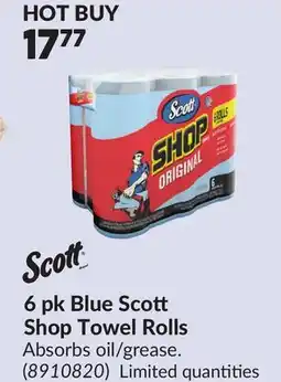 Princess Auto 6 pk Blue Sco Shop Towel Rolls offer