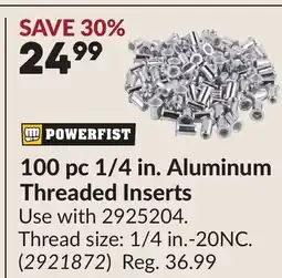 Princess Auto 100 pc 1/4 in. Aluminum Threaded Inserts offer
