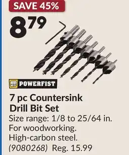 Princess Auto 7 pc Countersink Drill Bit Set offer