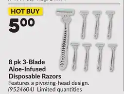 Princess Auto 8 pk 3-Blade Aloe-Infused Disposable Razors offer