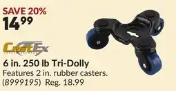 Princess Auto 6 in. 250 lb Tri-Dolly offer