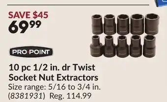 Princess Auto 10 pc 1/2 in. dr Twist Socket Nut Extractors offer