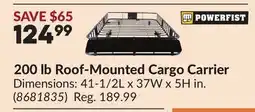 Princess Auto 200 lb Roof-Mounted Cargo Carrier offer