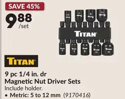Princess Auto Metric: 5 to 12 mm 9 pc 1/4 in. dr Magnetic Nut Driver Sets offer
