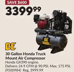 Princess Auto 30 Gallon Honda Truck Mount Air Compressor offer