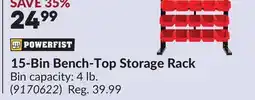 Princess Auto 15-Bin Bench-Top Storage Rack offer