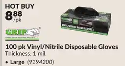 Princess Auto Large 100 pk Vinyl/Nitrile Disposable Gloves offer