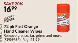 Princess Auto 72 pk Fast Orange Hand Cleaner Wipes offer