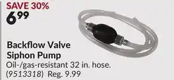 Princess Auto Backflow Valve Siphon Pump offer