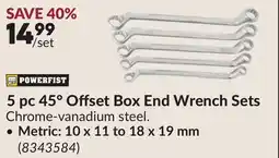 Princess Auto 5 pc 45° Offset Box End Wrench Sets offer