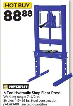Princess Auto 6 Ton Hydraulic Shop Floor Press offer