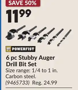Princess Auto 6 pc Stubby Auger Drill Bit Set offer