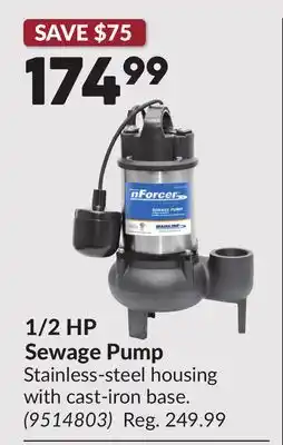 Princess Auto Sewage Pump offer