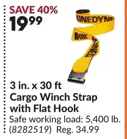 Princess Auto 3 in. x 30 Cargo Winch Strap with Flat Hook offer