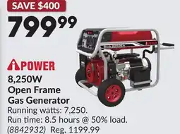 Princess Auto 8,250W Open Frame Gas Generator offer