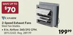 Princess Auto 8 in. Airflow: 360/292 CFM. 2-Speed Exhaust Fans offer
