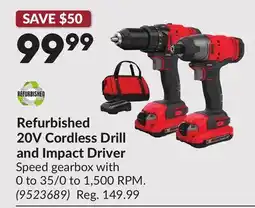 Princess Auto Refurbished 20V Cordless Drill and Impact Driver offer