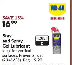 Princess Auto Stay and Spray Gel Lubricant offer
