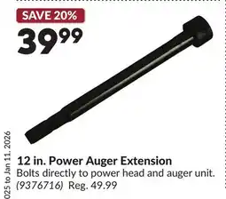 Princess Auto 12 in. Power Auger Extension offer