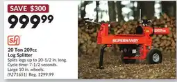 Princess Auto 20 Ton 209cc Log Splitter offer