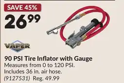 Princess Auto 90 PSI Tire Inflator with Gauge offer