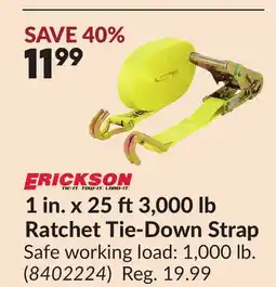 Princess Auto 1 in. x 25 ft3,000 lb Ratchet Tie-Down Strap offer