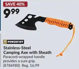 Princess Auto Stainless-Steel Camping Axe with Sheath offer