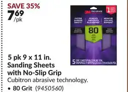 Princess Auto 5 pk 9 x 11 in. Sanding Sheets with No-Slip Grip offer