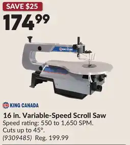 Princess Auto 16 in. Variable-Speed Scroll Saw offer