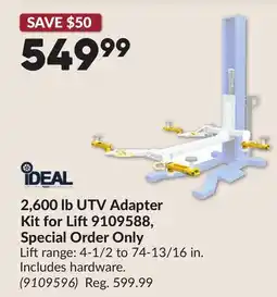 Princess Auto 2,600 lb UTV Adapter Kit for Lift offer