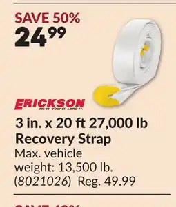 Princess Auto 3 in. x 20 ft27,000 lb Recovery Strap offer