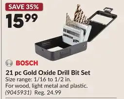 Princess Auto 21 pc Gold Oxide Drill Bit Set offer
