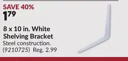Princess Auto 8 x 10 in. White Shelving Bracket offer